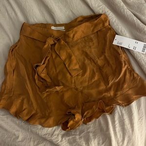 Urban Outfitters Ruffle Hem Belted Shorts